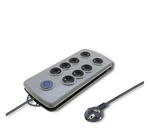 QOLTEC Quick Switch, 8 gniazd, 2,5m, szara 50162 - 462000 - zdjęcie